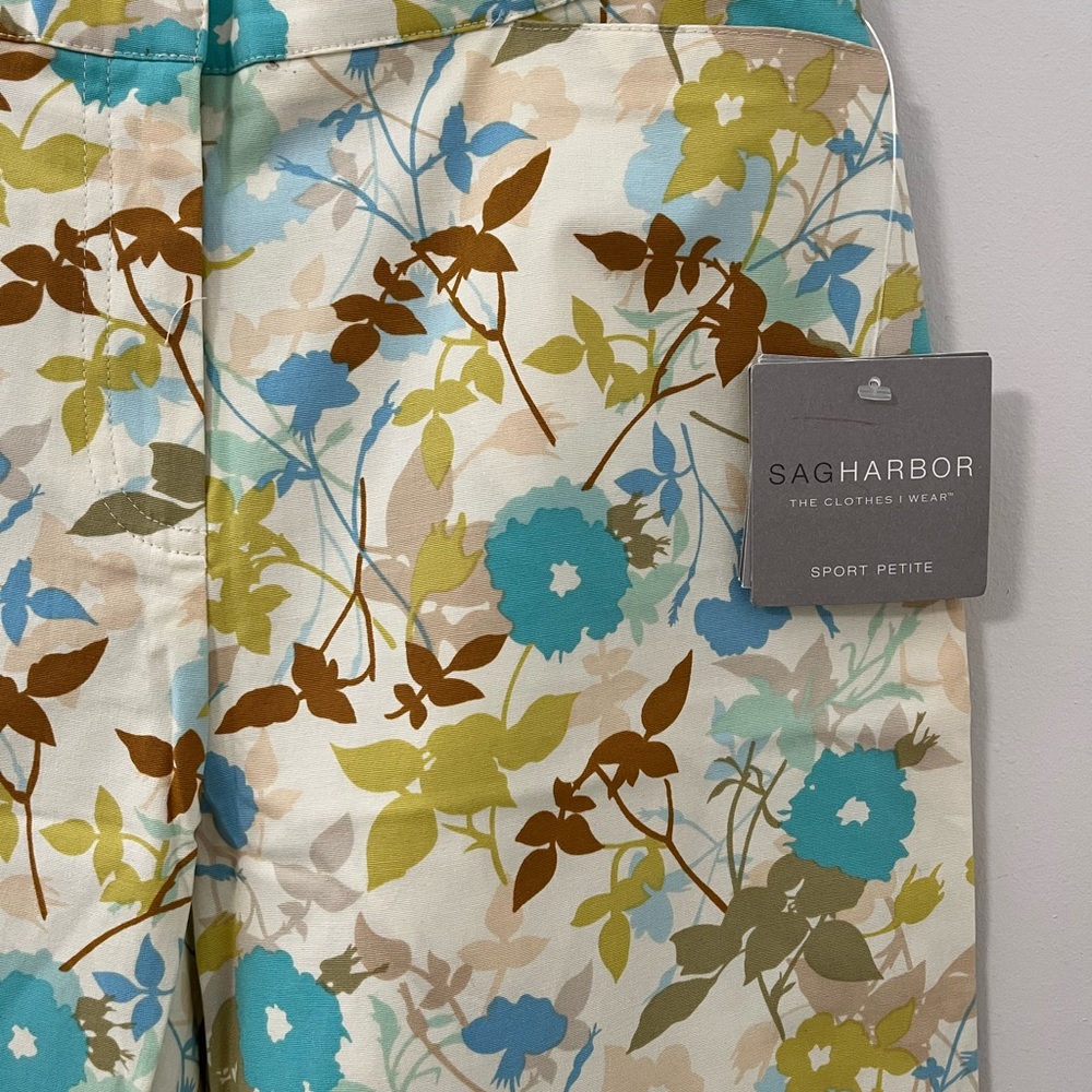Floral SAG HARBOR Sport petit crop pants size 8P